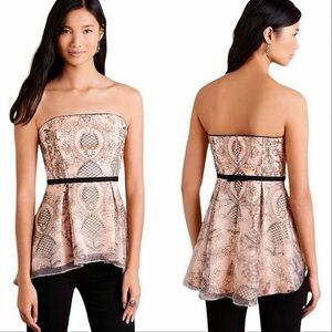 Moulinette Soeurs Blush and Black Strapless Top